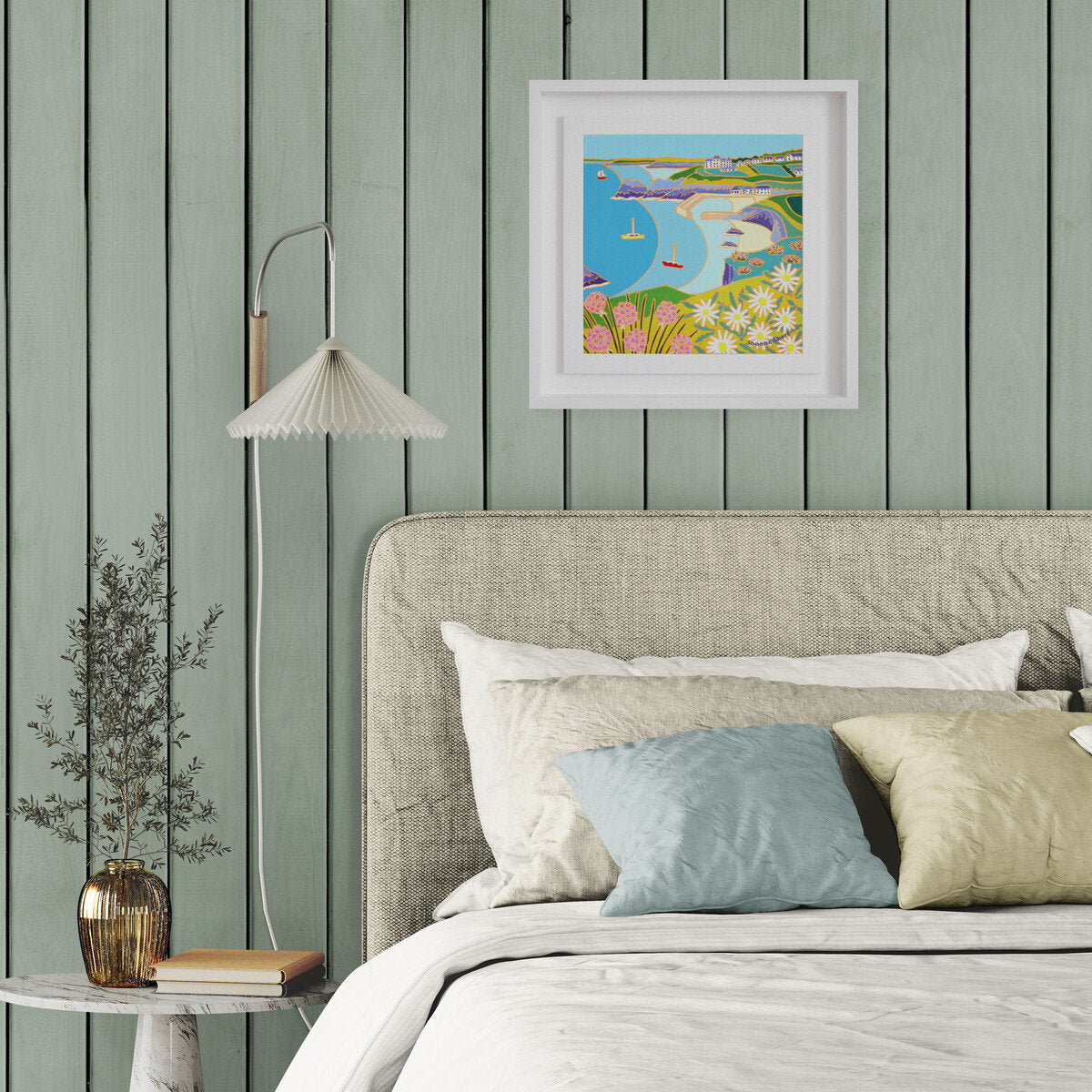 'Wildflowers on the Cliffs, Mullion', 12x12 inches oil on canvas. Painting by Cornish Artist Joanne Short. Cornish Art from our Cornwall Art Gallery