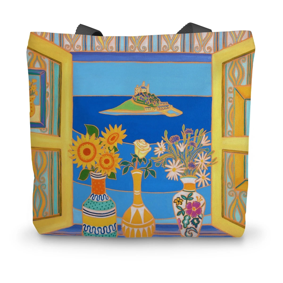 Summer Blooms, St Michael's Mount Cornwall by Joanne Short Canvas Tote Bag Joanne Short