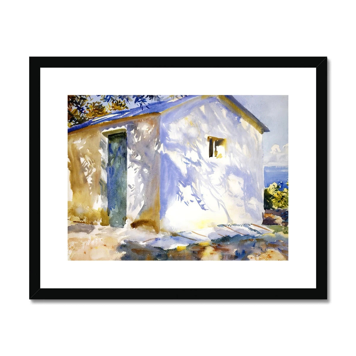 Corfu, Lights and Shadows by John Singer Sargent (1909). Greece Artwork Framed Open Edition Art Print. Greek Art Gallery Historic Art Print John Singer Sargent