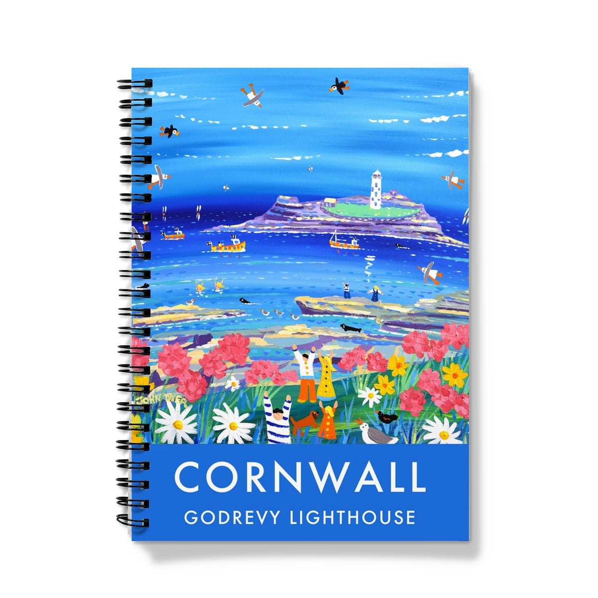 Godrevy Lighthouse Cornish Contemporary Art Notebook by John Dyer