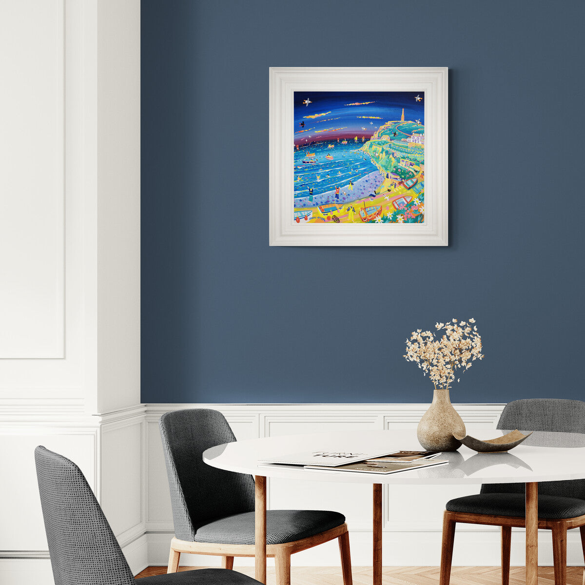 'Colourful Cape Cornwall', 24x24 inches acrylic on canvas. Cornwall Painting by Cornish Artist John Dyer.