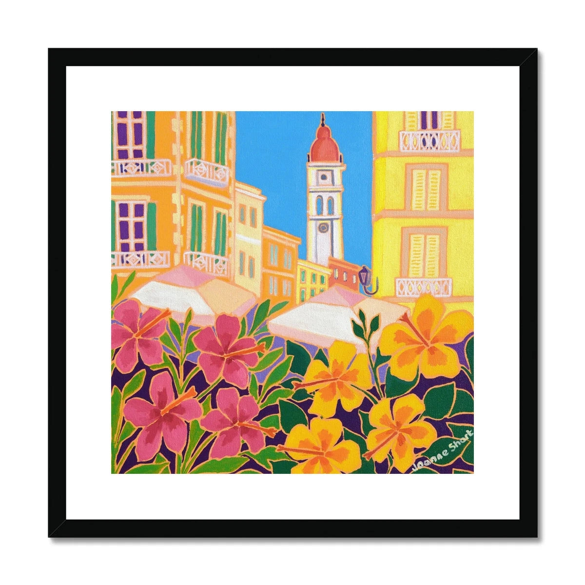 Joanne Short Greece Artwork. Framed Open Edition Art Print. 'Warm Colours, Saint Spyridon, Corfu Town Greece' Greek Art Gallery Joanne Short