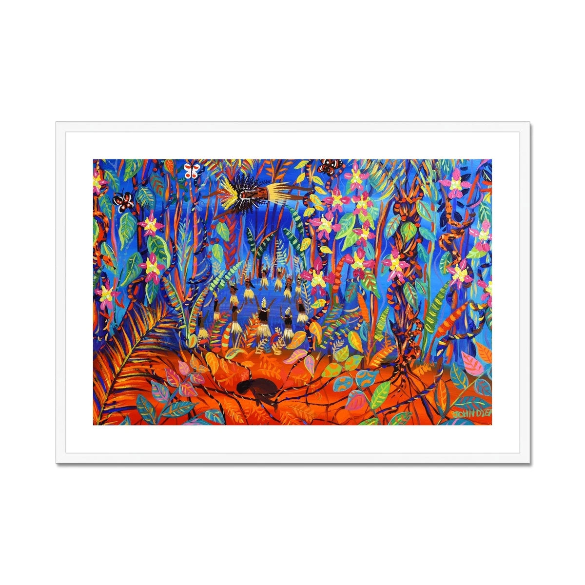 John Dyer Framed Open Edition Rainforest Art Print. 'The Creation of Ayahuasca in the Amazon Rainforest' John Dyer