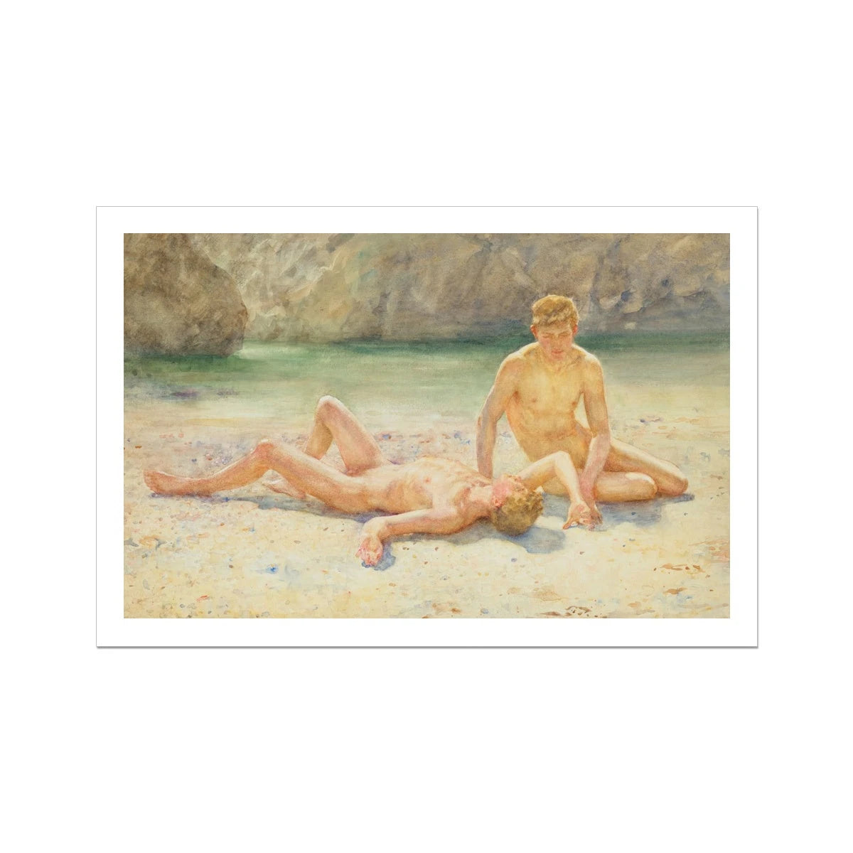 Henry Scott Tuke Open Edition Art Print. Bathing Group, Noonday Heat, Falmouth, Cornwall. Art Gallery Historic Art Henry Scott Tuke