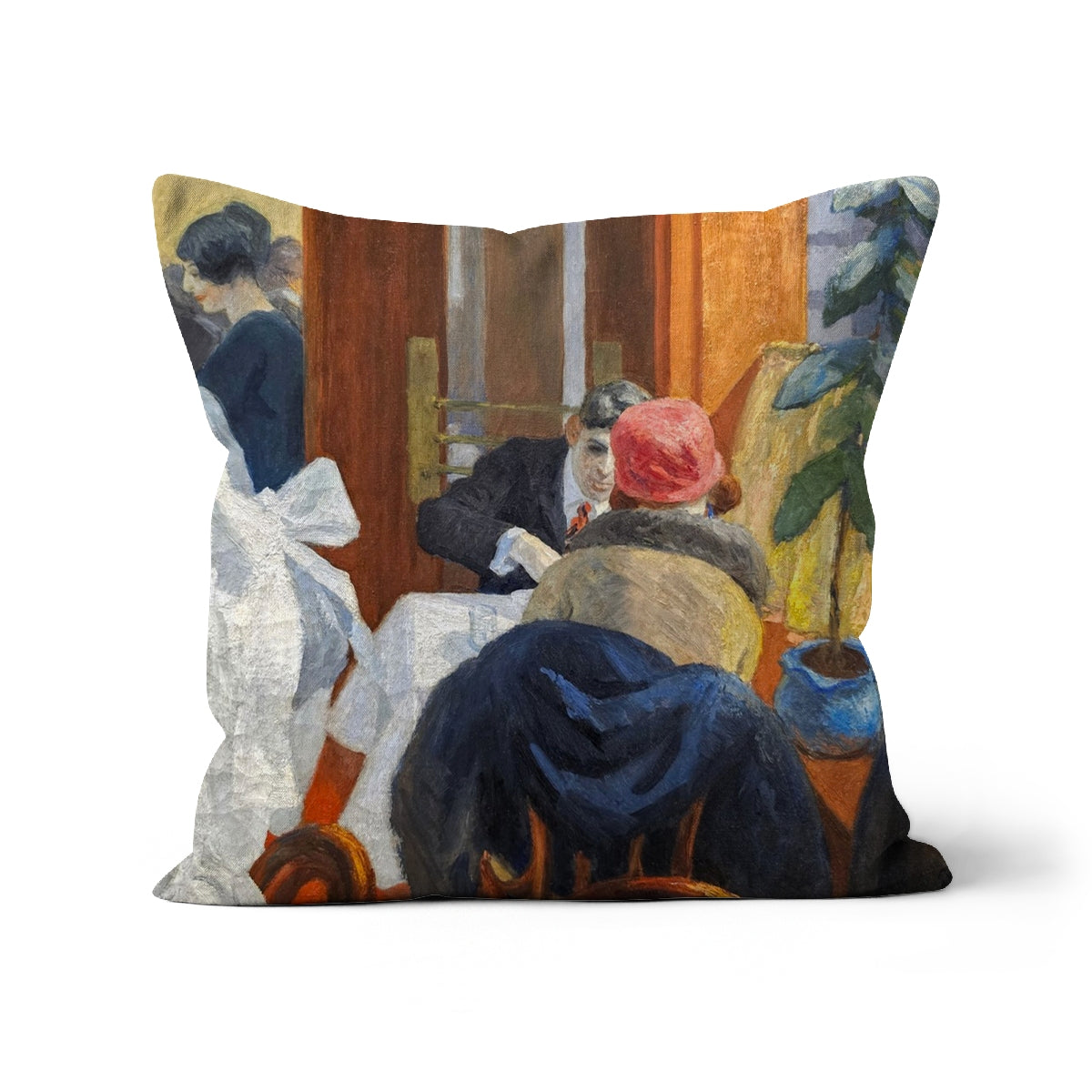 New York Restaurant. Classic Art Cushion by Edward Hopper