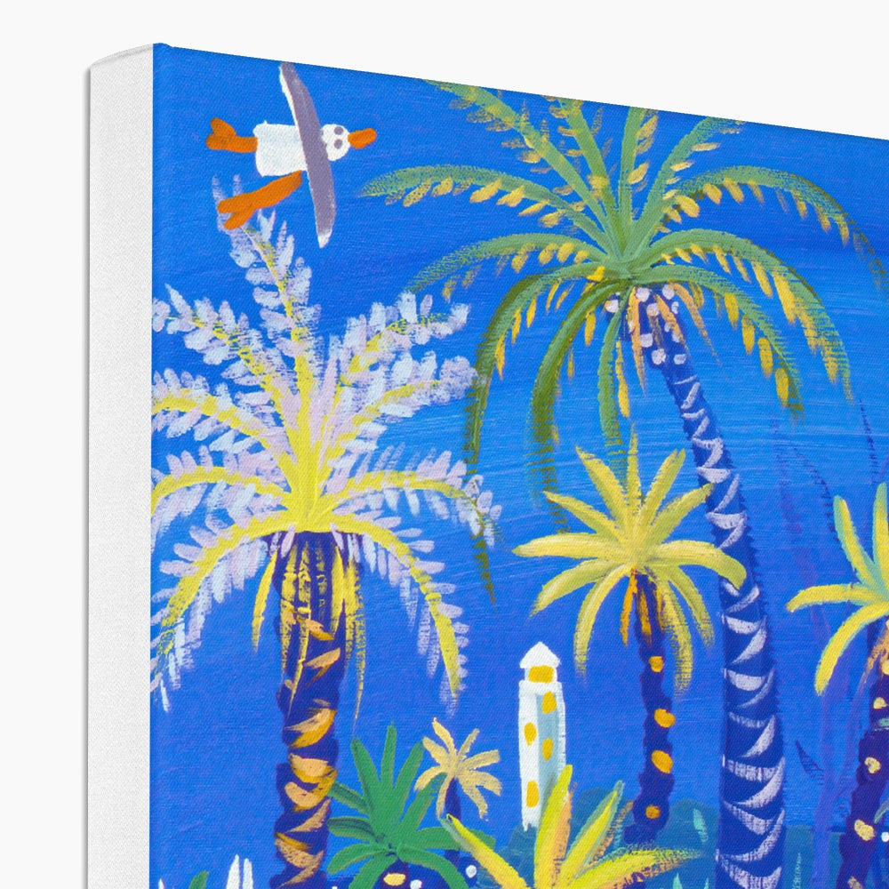 Chatting to the Goldfish, Jardin Thuret, Cap d'Antibes, France Canvas Art Print by John Dyer