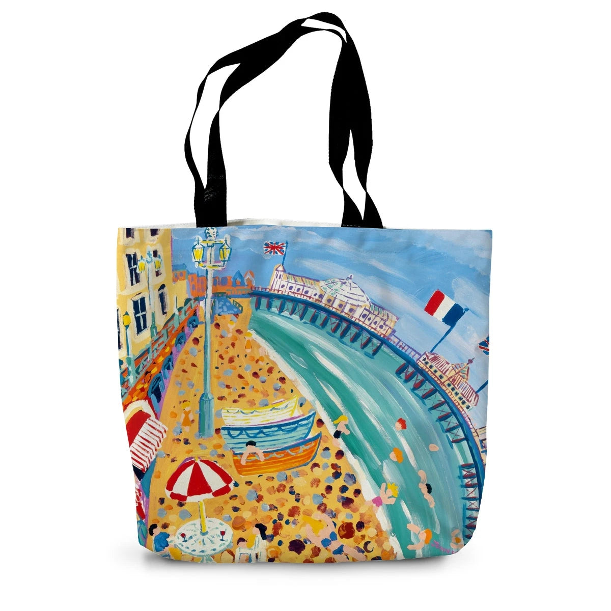 Flags over the Palace Pier, Brighton by John Dyer Canvas Tote Bag John Dyer