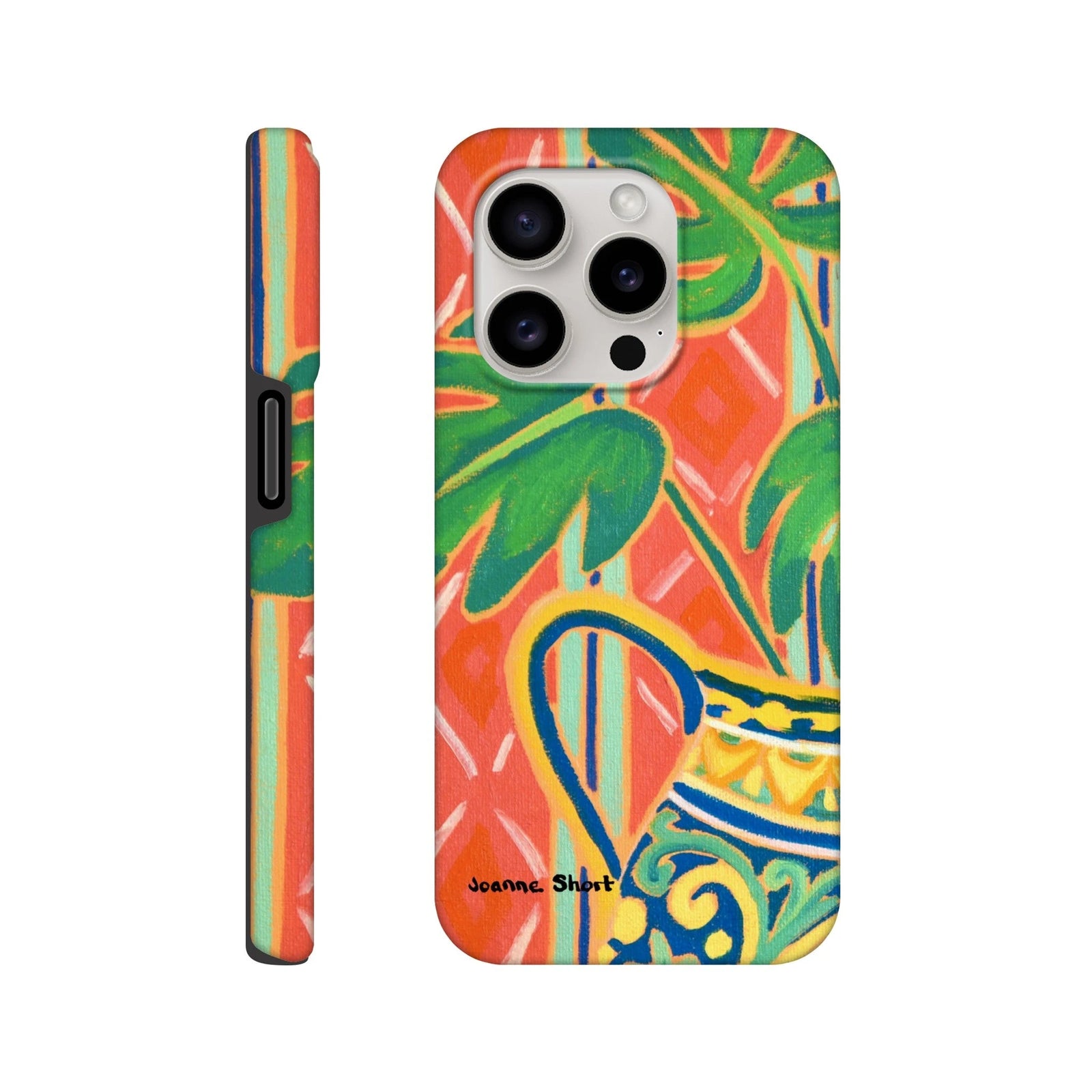 Tough Art Phone Case. Cheese Plant. Artist Joanne Short. Cornwall Art Gallery Joanne Short