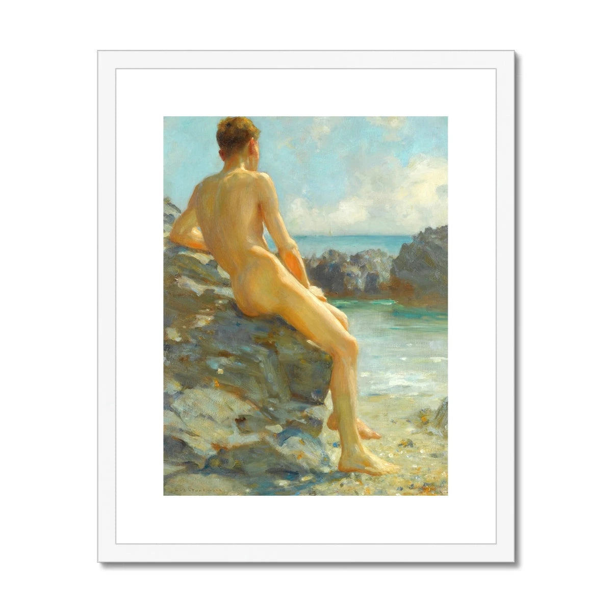 the Bather by Henry Scott Tuke. Framed Open Edition Fine Art Print. Historic Art Henry Scott Tuke