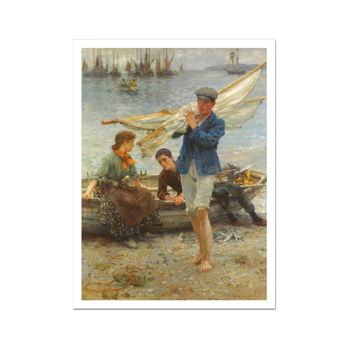 Henry Scott Tuke Open Edition Art Print. Return from Fishing. Art Gallery Historic Art Henry Scott Tuke
