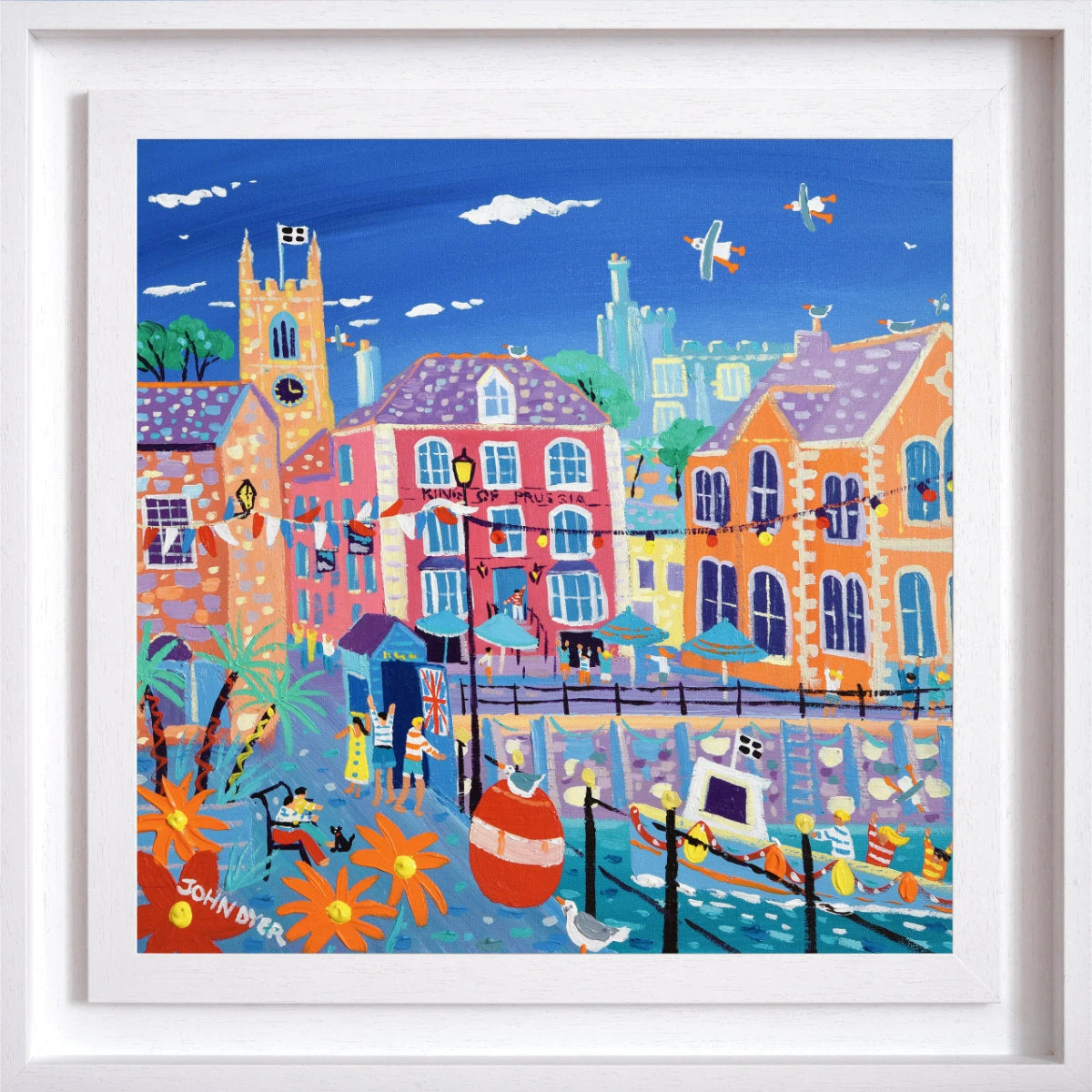 'The King of Prussia, Fowey’, 18x18 inches acrylic on canvas. Cornish Coastal Art. Painting by Artist John Dyer
