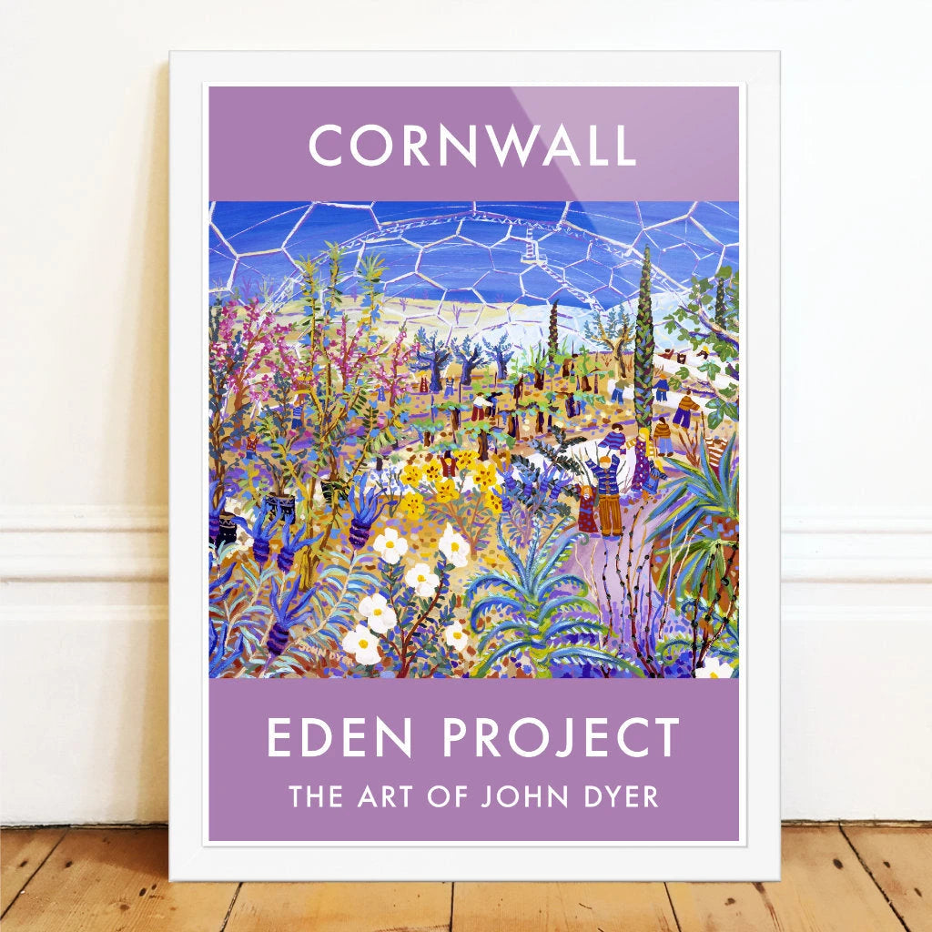 Eden Project Art Poster Print by Cornish Artist John Dyer of The Eden Project Mediterranean Garden Biome John Dyer