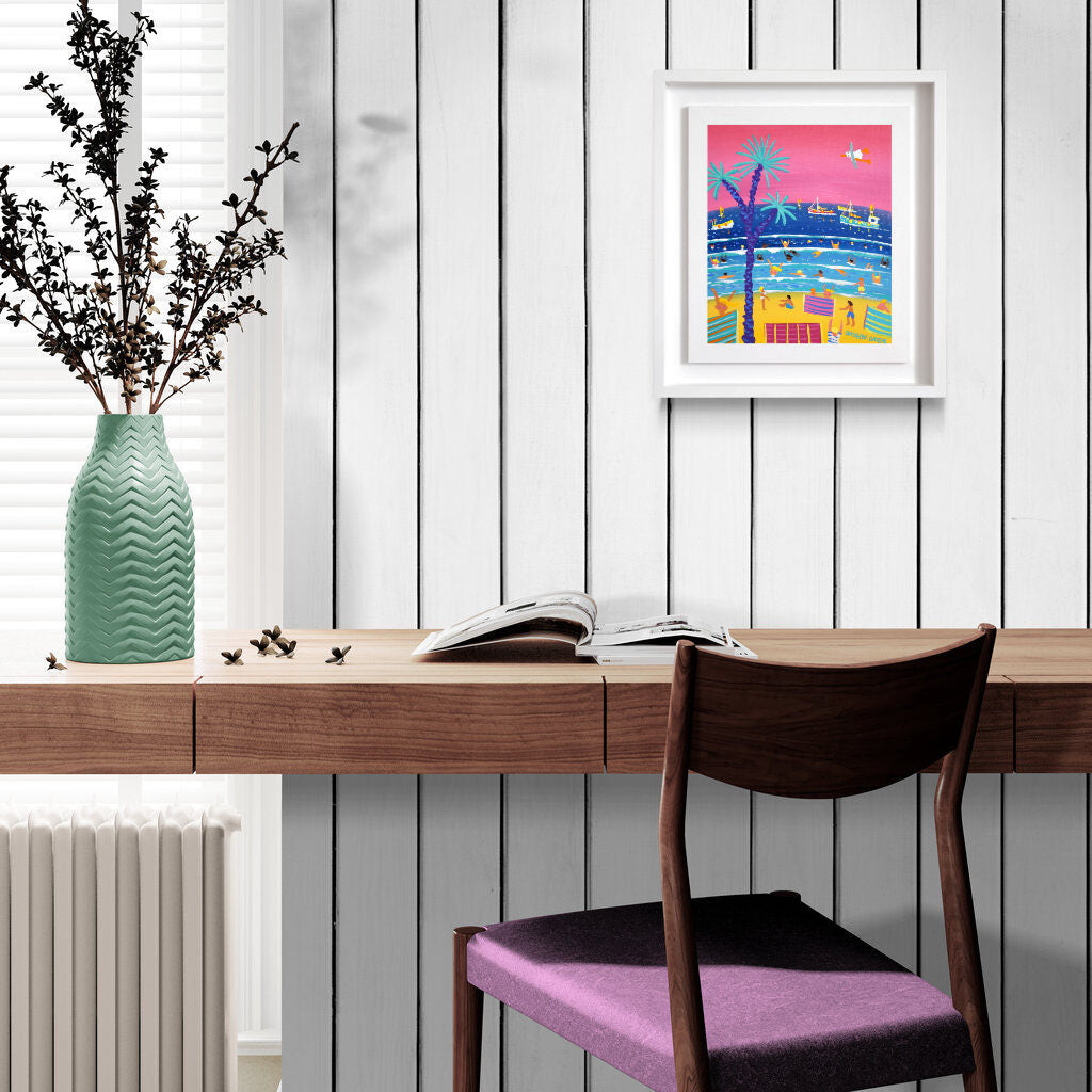 'Evening Skies on a hot Summer Day, St Ives', 10x12 inches acrylic on canvas. Coastal Painting of Cornwall. Cornish Artist John Dyer. Cornwall Art Gallery