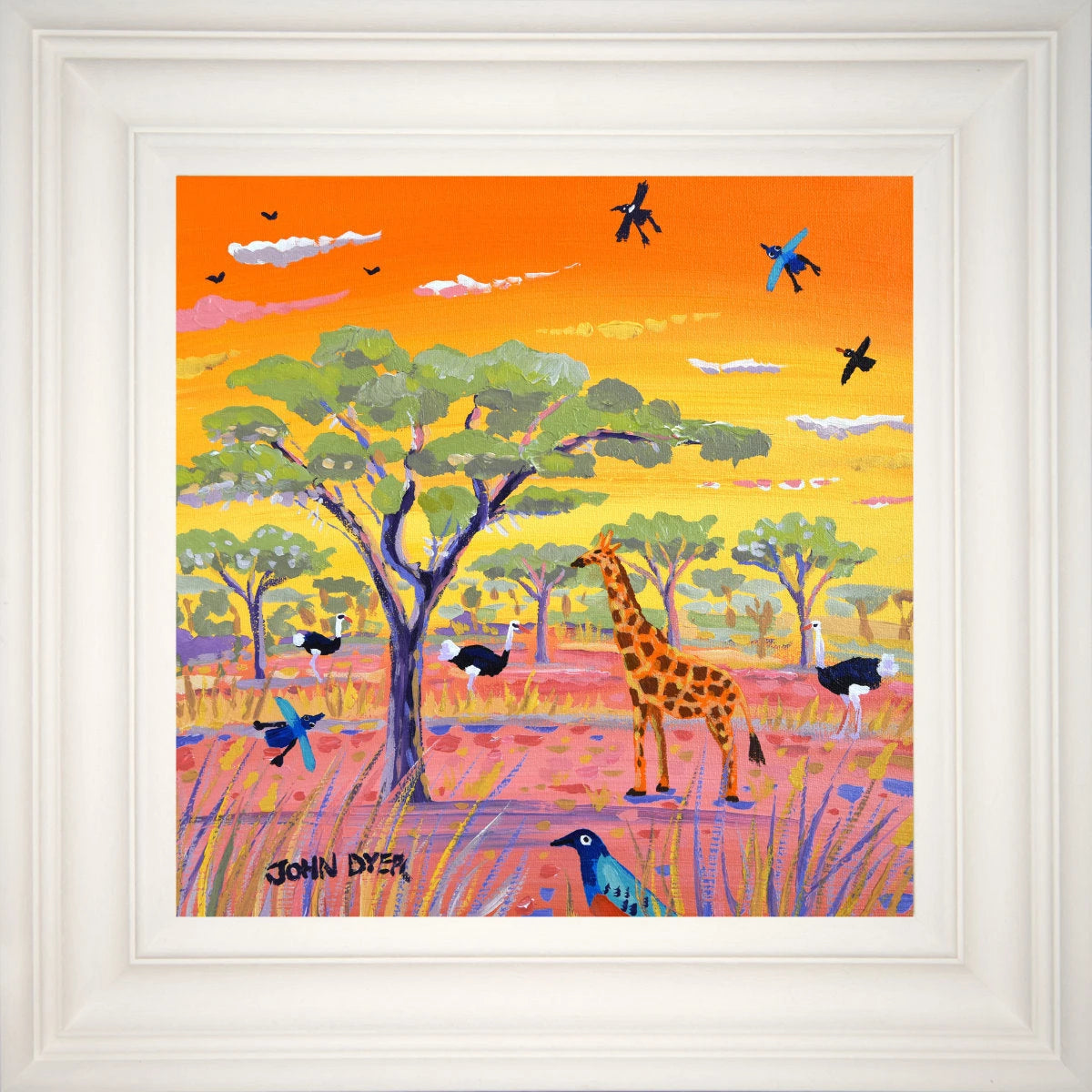 African Painting, 'Precious Africa', 12x12 inches acrylic on canvas. Paintings of Africa by British Artist John Dyer. John Dyer