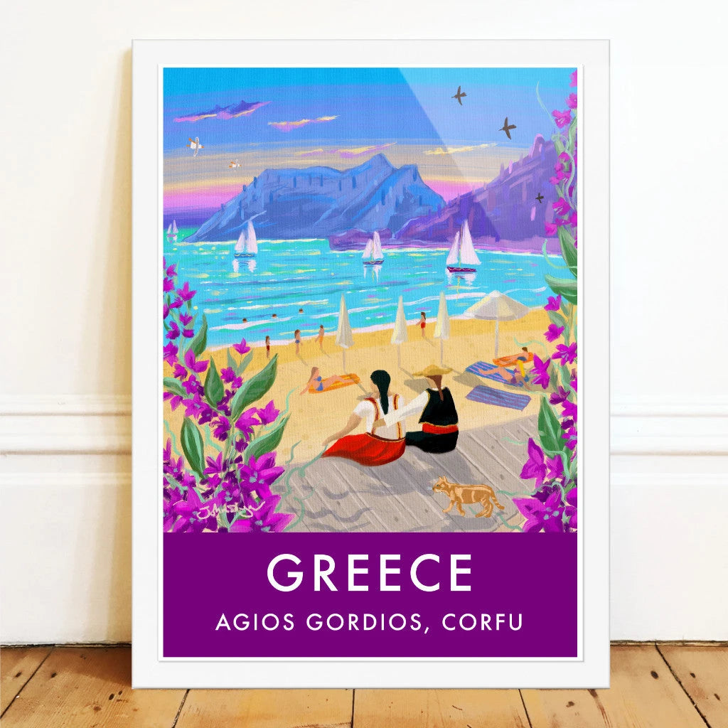 Greece Artwork Wall Art Poster Print by John Dyer. After the Dance, Agios Gordios, Corfu, Greece John Dyer