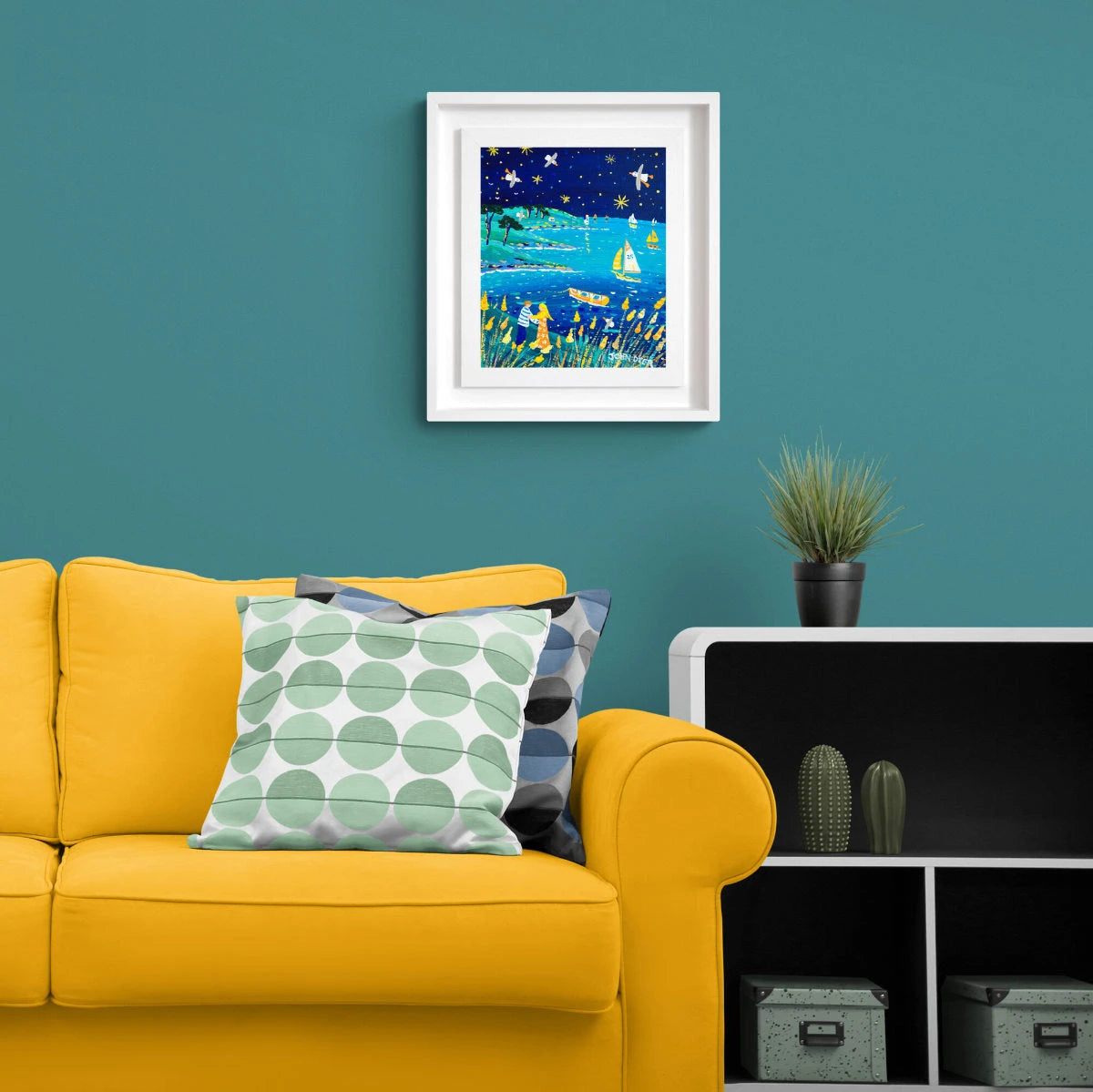 'Roseland Lovers’, 12x10 inches acrylic on canvas. Painting of Cornwall by Cornish Artist John Dyer John Dyer