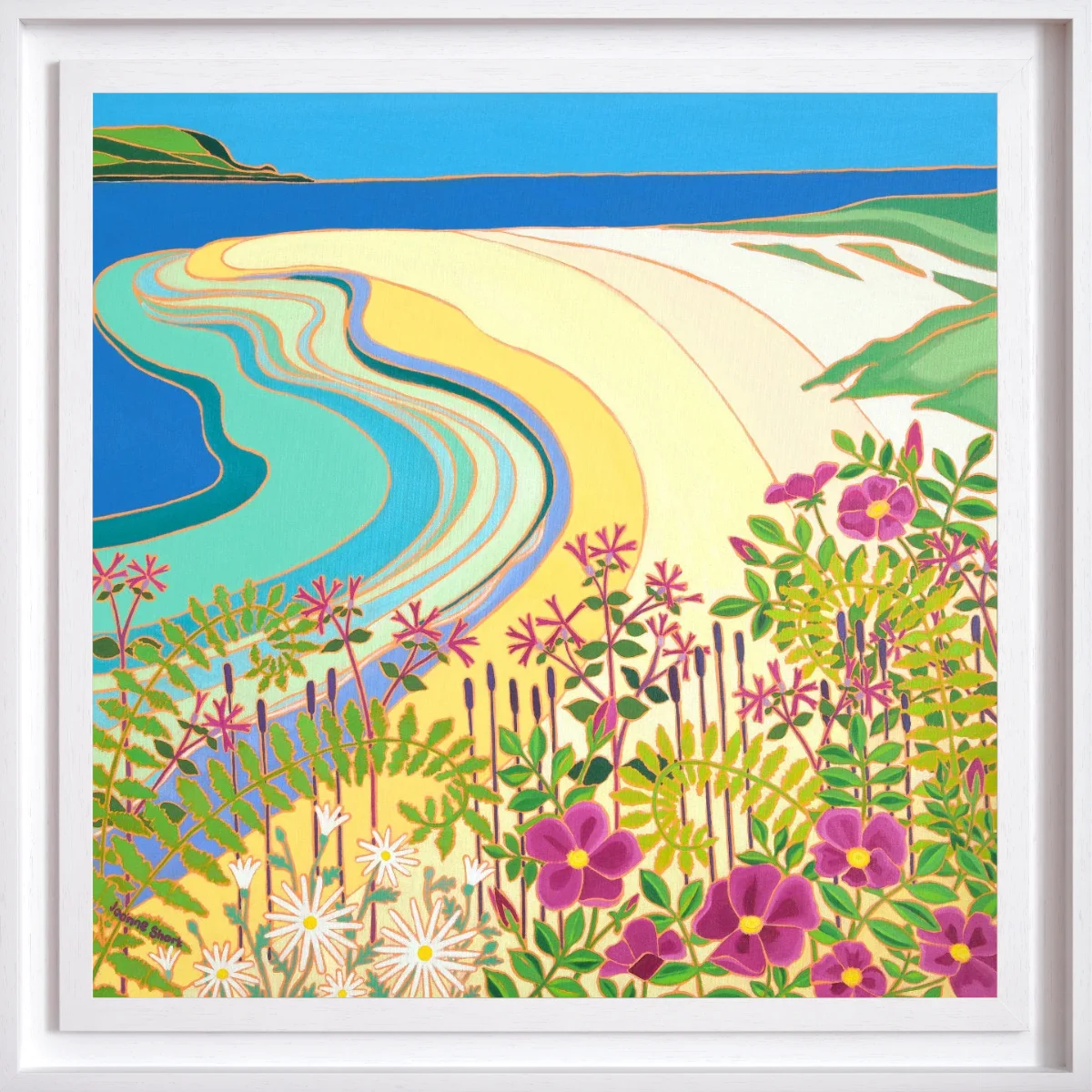 'Incoming Tide, Daymer Bay, The Camel Estuary', 30x30 inches oil on canvas. Original Painting by Cornish Artist Joanne Short