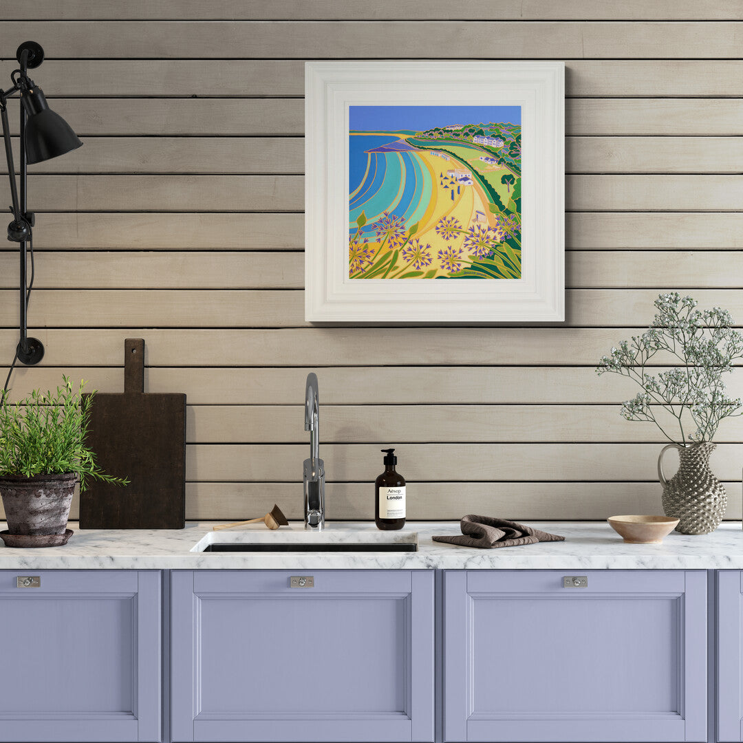 'Early Morning, Porthminster Beach, St Ives',
18 x 18 inches, oil on canvas. Painting by Cornish Artist Joanne Short. Cornish Art from our Cornwall Art Gallery