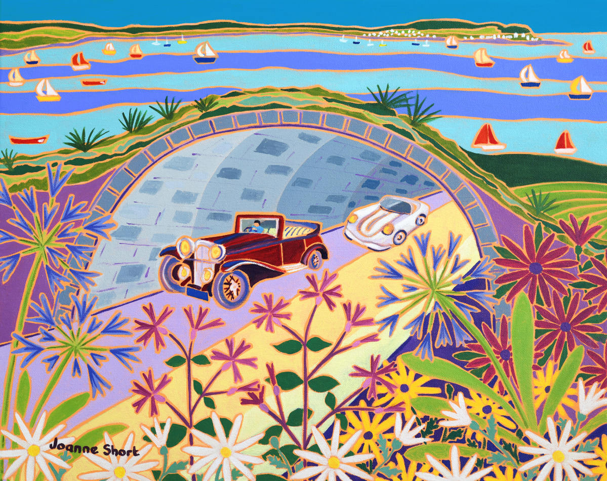 Joanne Short Signed Limited Edition Print 'Parading through the Pinnock Tunnel, Fowey', Fowey Classic Car Parade