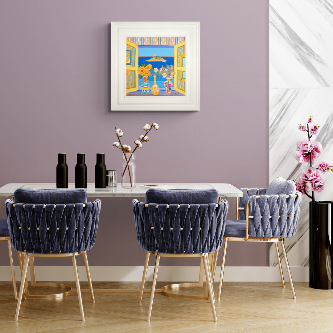 'Summer Blooms, St Michael's Mount',
18 x 18 inches, oil on canvas. Painting by Cornish Artist Joanne Short. Cornish Art from our Cornwall Art Gallery