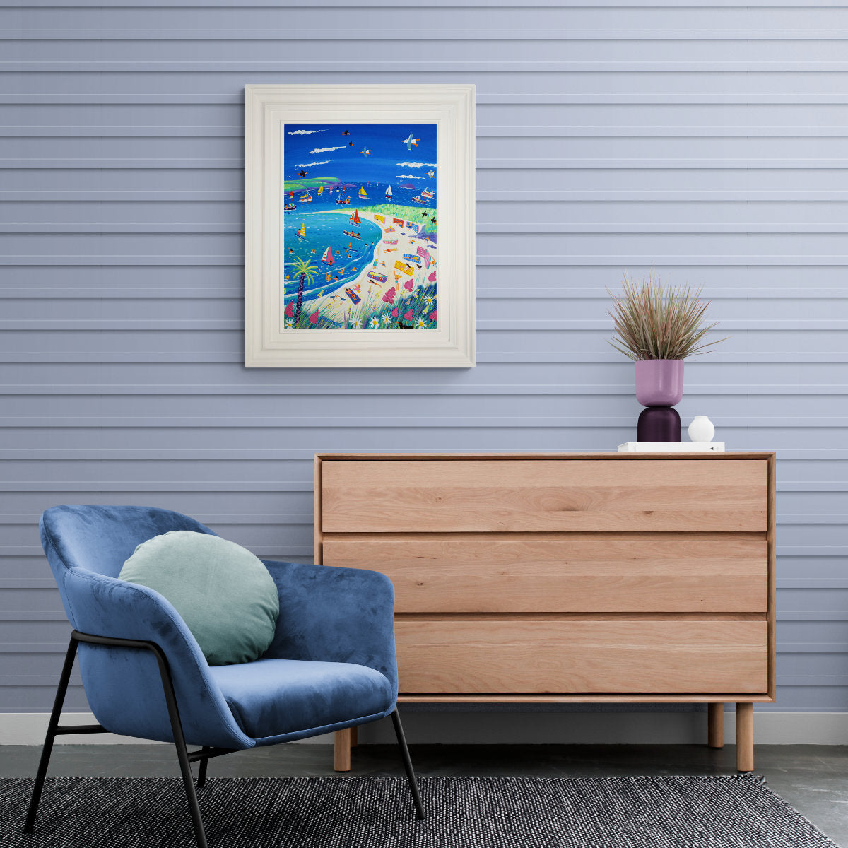 'Cornish Holiday, Daymer Bay, Rock', 24x18 inches acrylic on canvas. Cornwall Painting by Cornish Artist John Dyer. Cornwall Art Gallery