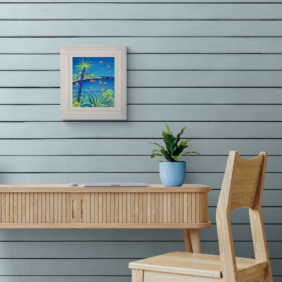 'Mediterranean Falmouth', 12x10 inches acrylic on canvas. Paintings of Cornwall. Cornish Artist John Dyer. Cornwall Art Gallery