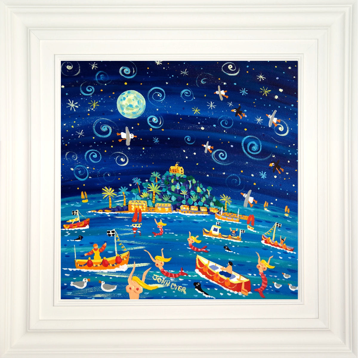 John Dyer Painting. 'Midnight Mermaids at the Mount', 18 x 18 inches acrylic on canvas