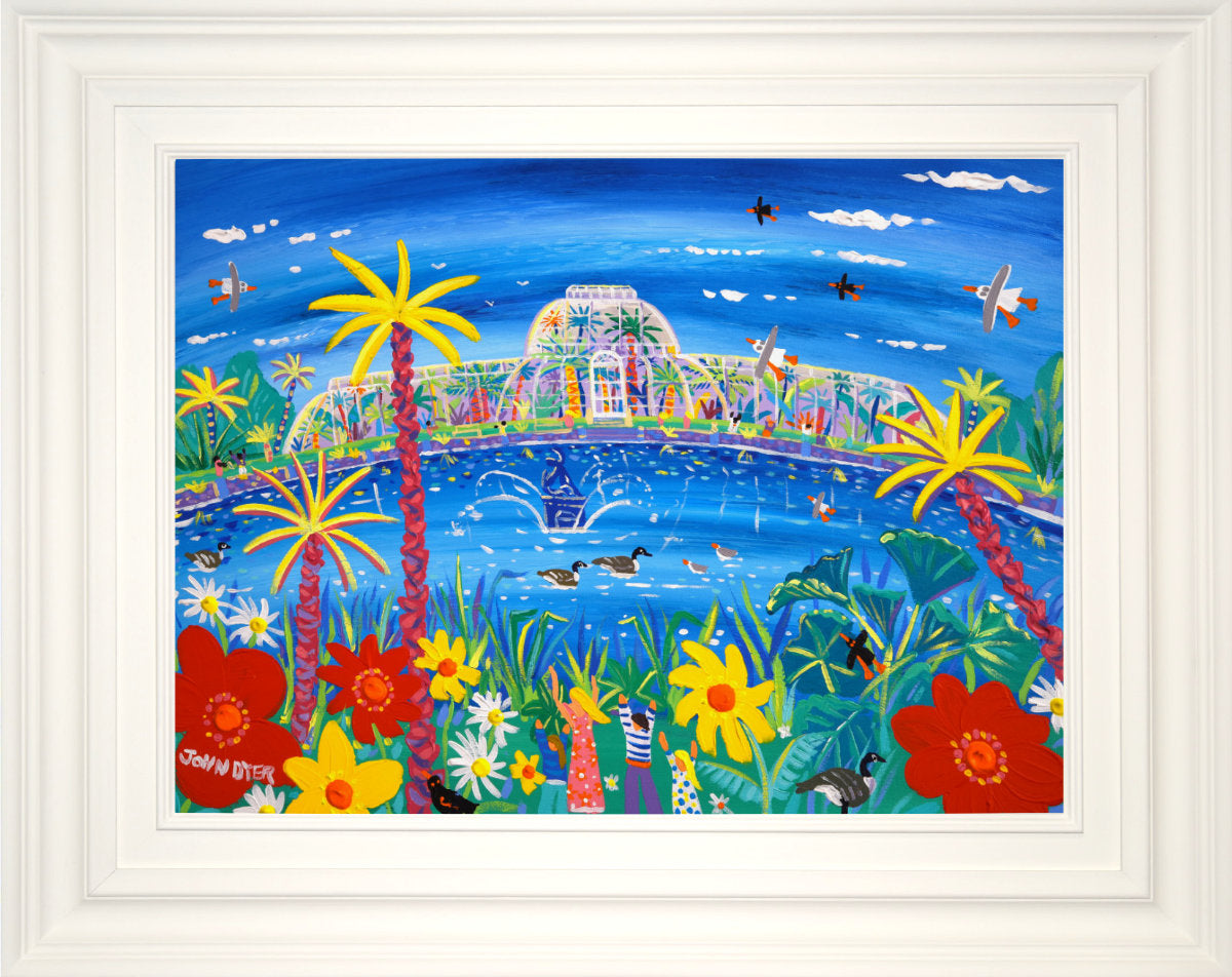 'A Feast of Flowers, Kew Gardens', 18x24 inches acrylic on canvas. London Garden Painting by British Artist John Dyer.