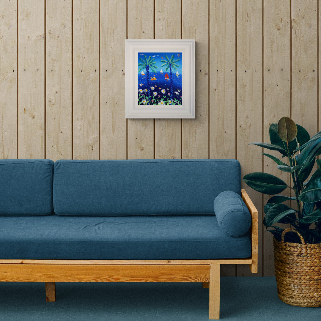 'Cornish Summer', 12x10 inches acrylic on canvas. Paintings of Cornwall. Cornish Artist John Dyer. Cornwall Art Gallery