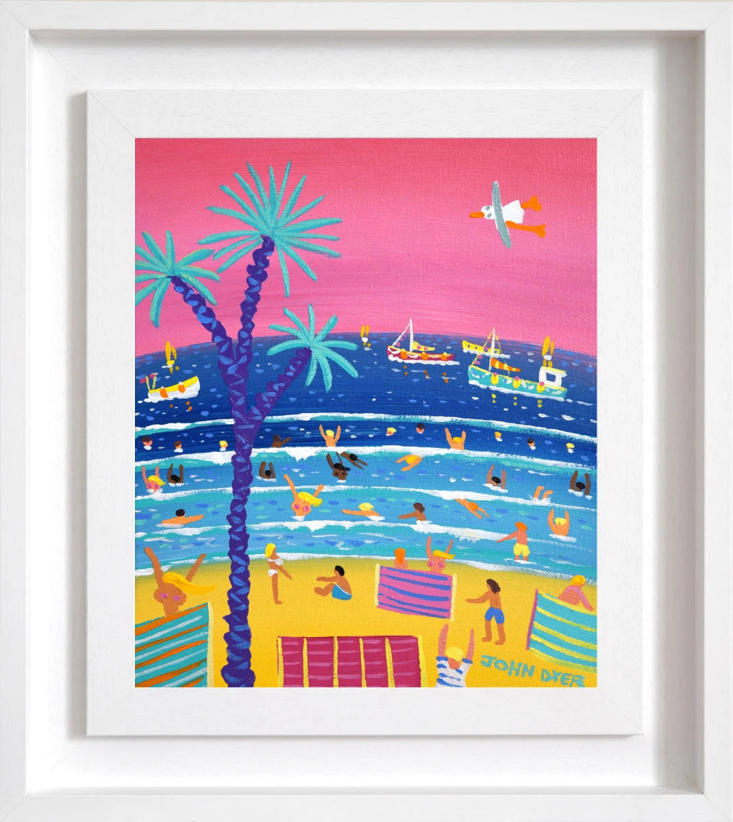 'Evening Skies on a hot Summer Day, Porthmeor Beach, St Ives', 10x12 inches acrylic on canvas. Coastal Painting of Cornwall. Cornish Artist John Dyer. John Dyer