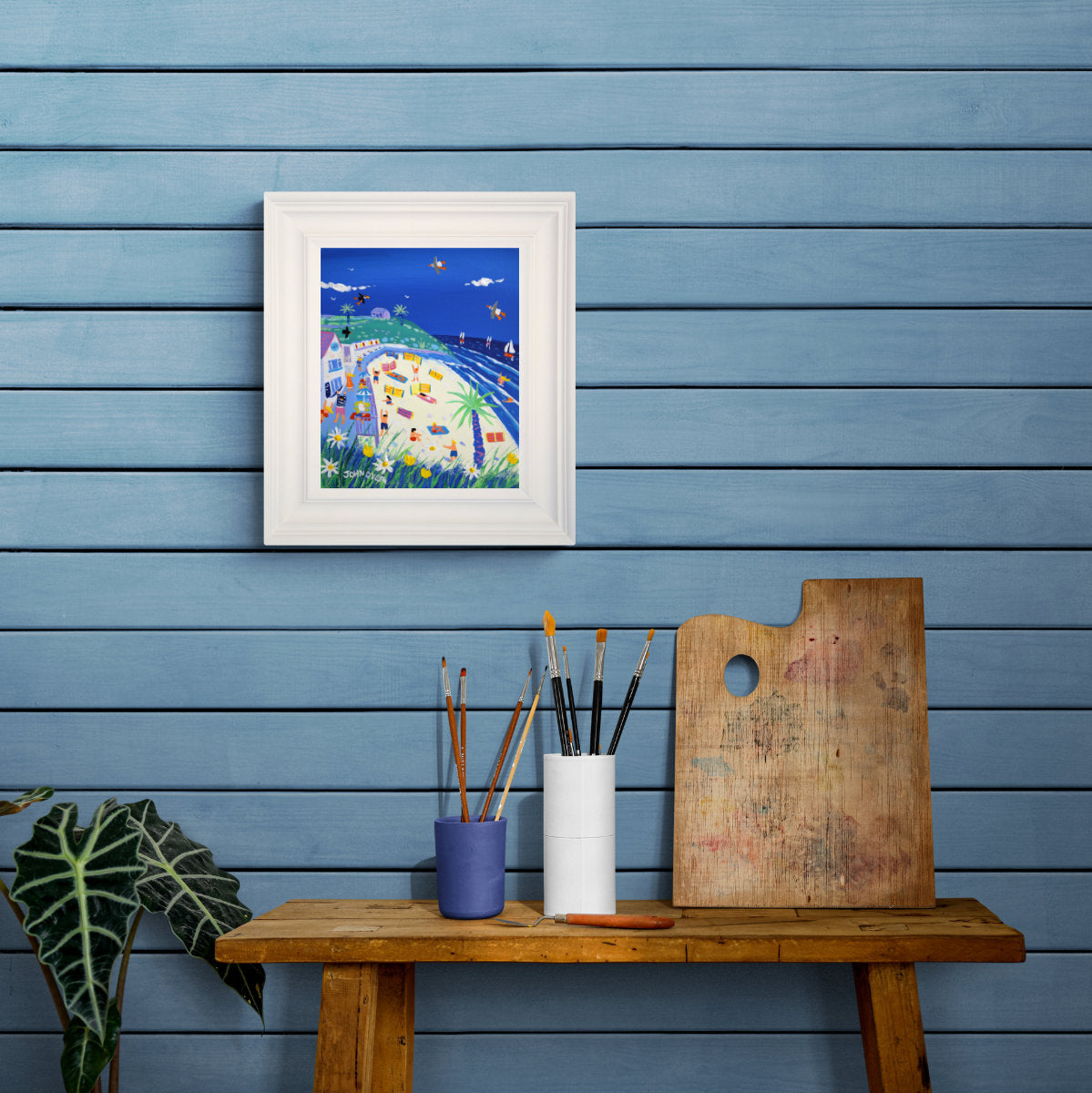 'Perfect Porthgwidden, St Ives', 12x10 inches acrylic on canvas. Paintings of Cornwall. Cornish Artist John Dyer. Cornwall Art Gallery