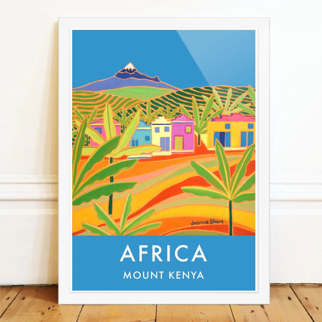 African Art Wall Art Poster Print by Joanne Short. Mount Kenya Tea Plantations Joanne Short