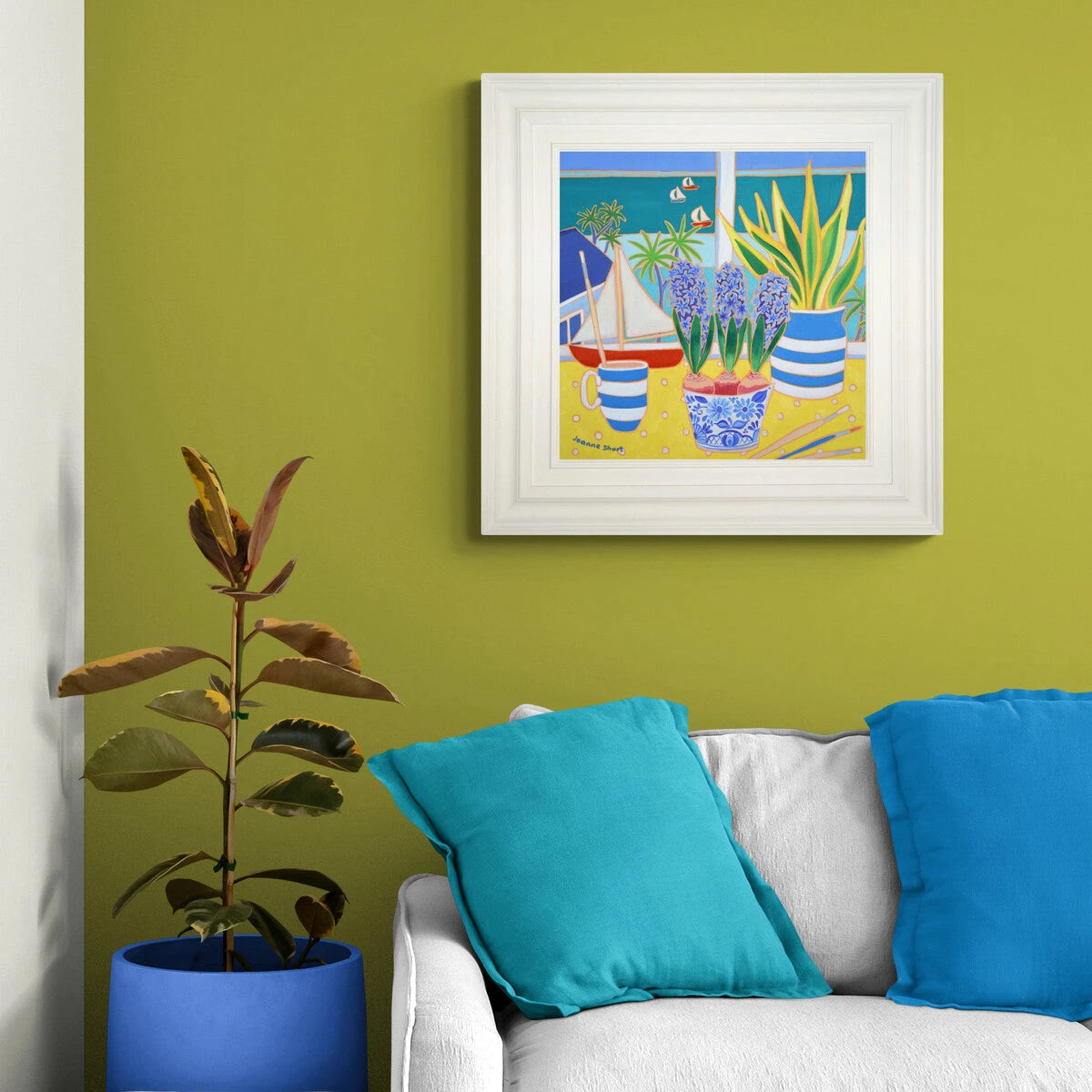 'View from my Studio',
18x18 inches oil on canvas. Painting by Cornish Artist Joanne Short Joanne Short