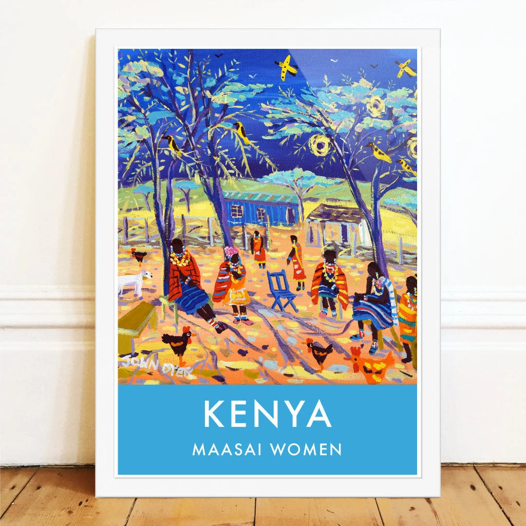 African Art Wall Art Poster Print by John Dyer. Amboseli Maasai Tribal Women, Kenya John Dyer