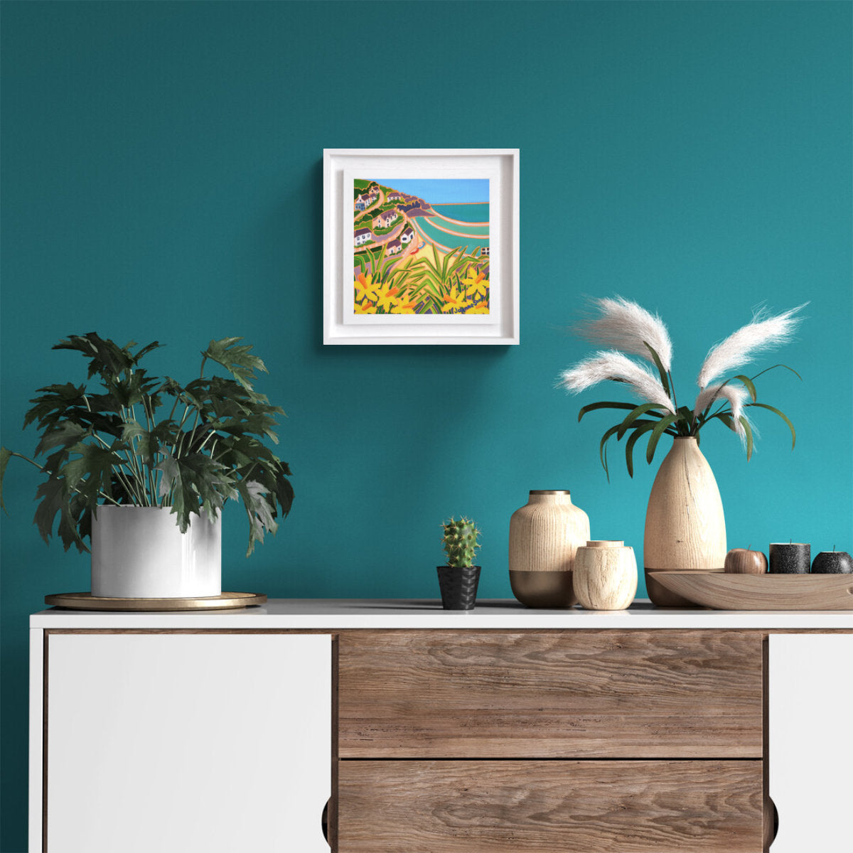 'Springtime at Trevaunance Cove, St Agnes', 8 x 8 inches oil on canvas. Painting by Cornish Artist Joanne Short