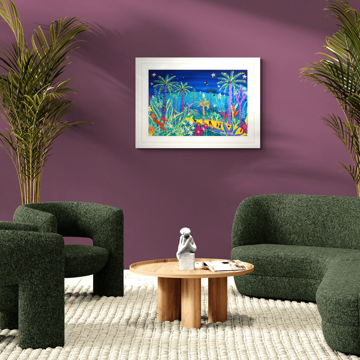 'Magical Colours by the Sea, Tresco Abbey Gardens', 24x36 inches acrylic on board. Cornwall Art Gallery Painting by Cornish Artist John Dyer