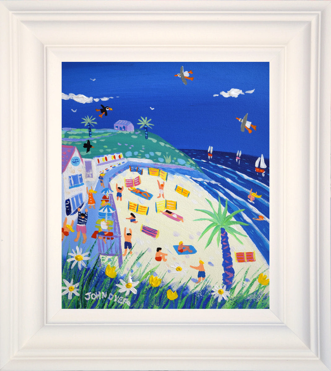 'Perfect Porthgwidden, St Ives', 12x10 inches acrylic on canvas. Paintings of Cornwall. Cornish Artist John Dyer. Cornwall Art Gallery