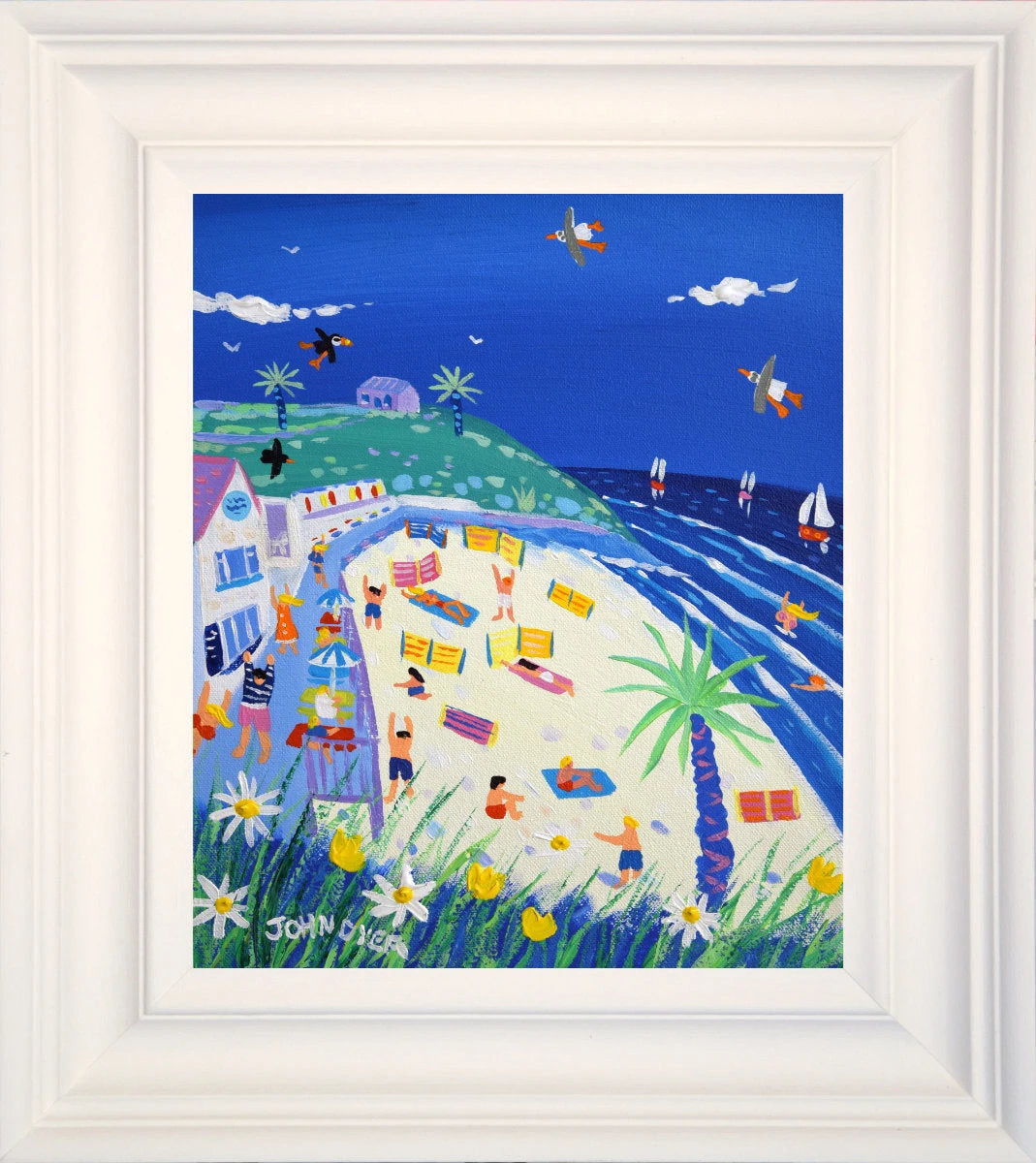 'Perfect Porthgwidden, St Ives', 12x10 inches acrylic on canvas. Paintings of Cornwall. Cornish Artist John Dyer. Cornwall Art Gallery John Dyer