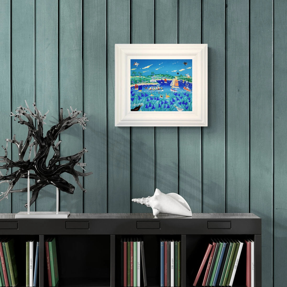 'Sailing to St Mawes', 10x12 inches acrylic on canvas. Bluebell Painting of Cornwall. Cornish Artist John Dyer. Cornwall Art Gallery John Dyer
