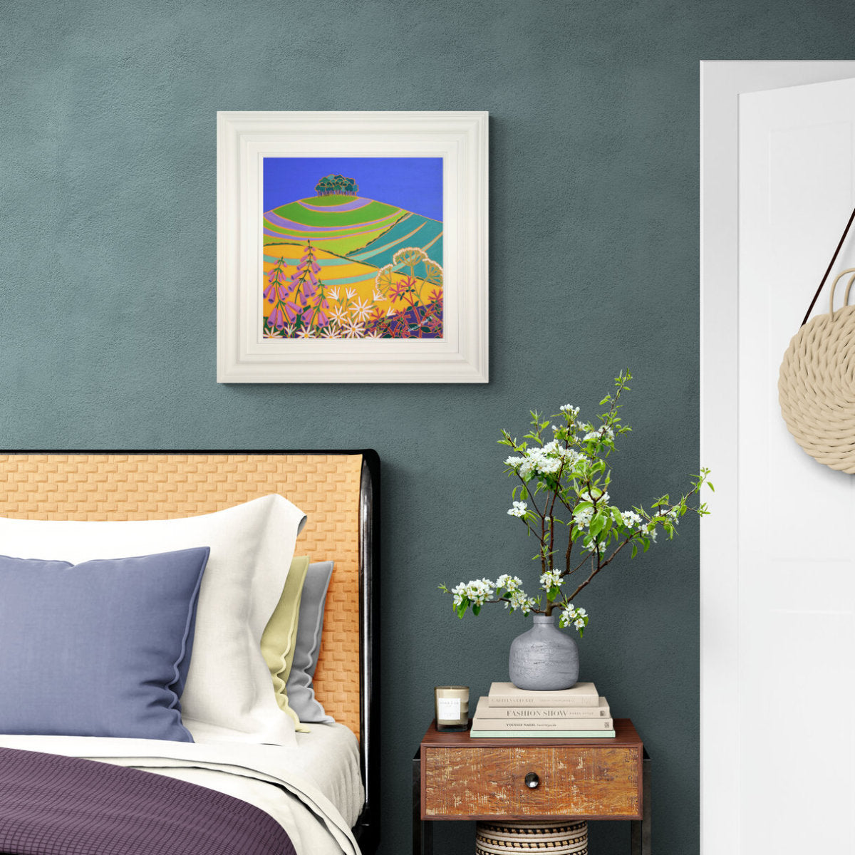 'Heading Home to Cornwall, The Coming Home Trees',
18 x 18 inches Oil on Canvas. Nearly Home Trees Painting by Cornish Artist Joanne Short.