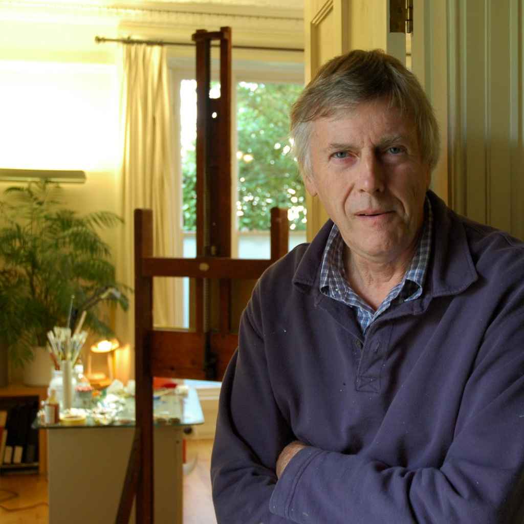 Cornish artist Ted Dyer pictured outside his studio in Falmouth, Cornwall