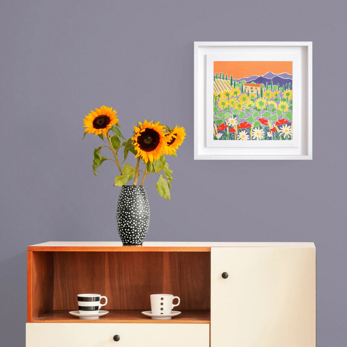 Mountain Flower Garden Sunset, Italy. Original Landscape Painting by Joanne Short. 12 x 12 inches oil on canvas Joanne Short