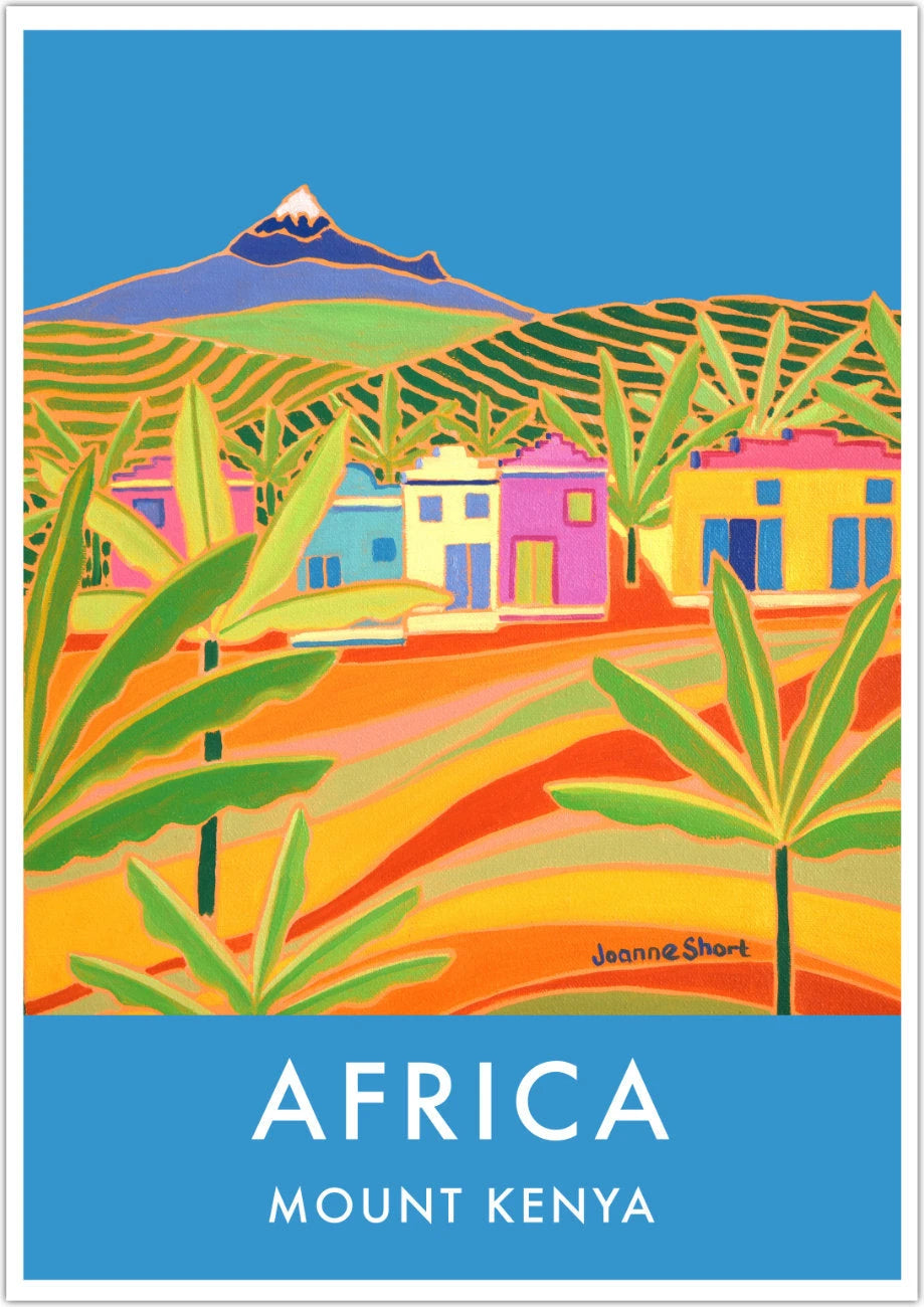 African Art Wall Art Poster Print by Joanne Short. Mount Kenya Tea Plantations Joanne Short