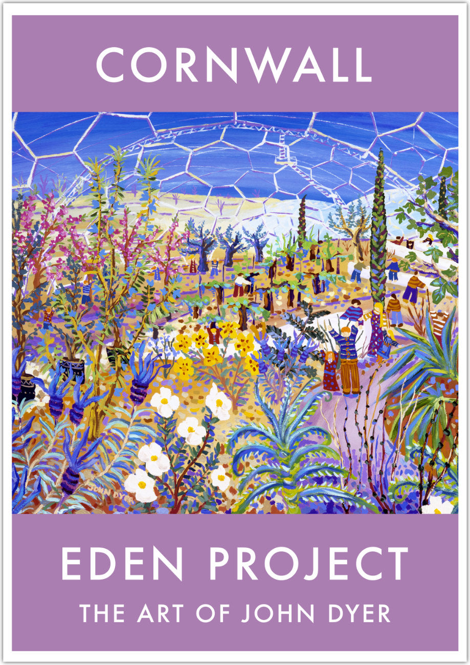 Eden Project Art Poster Print by Cornish Artist John Dyer of The Eden Project Mediterranean Biome