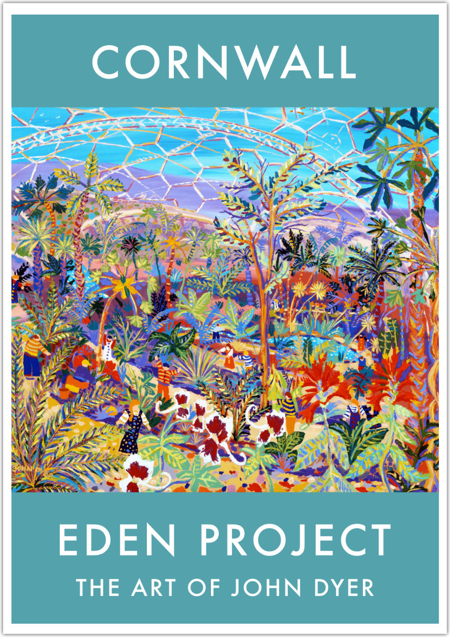 Eden Project Art Poster Print by Cornish Artist John Dyer of The Eden Project Rainforest Biome