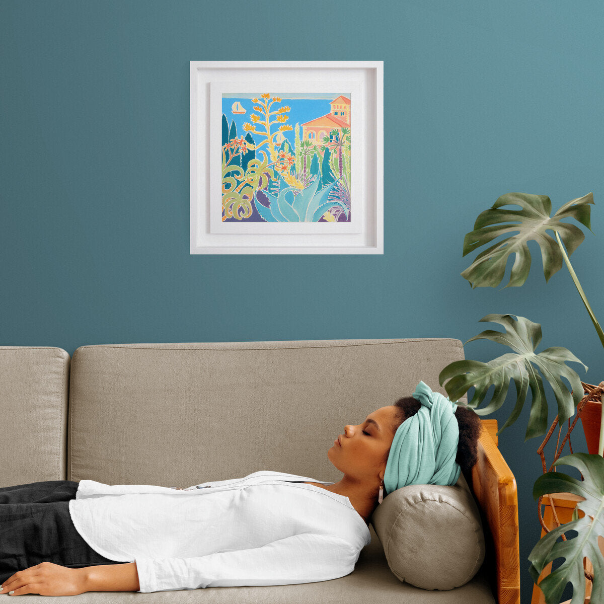 Original Painting by Joanne Short. 'Royal Plants at the Hanbury Palace Garden, Giardini Hanbury'. La Mortola, Italy.