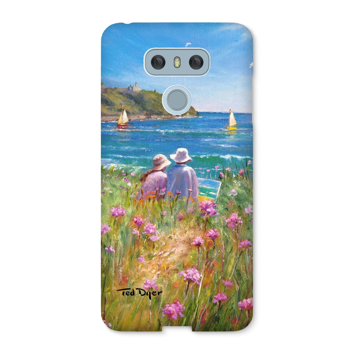 Snap Art Phone Case. Sea Pinks and Painters, Falmouth. Artist Ted Dyer. Cornwall Art Gallery