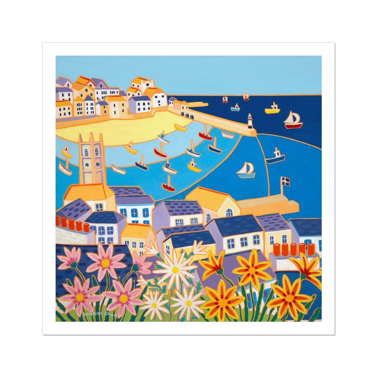Joanne Short Open Edition Cornish Art Print. 'Cornish Summer, St Ives'. Cornwall Art Gallery Joanne Short
