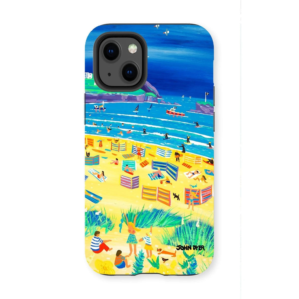 Tough Art Phone Case. Perranporth Beach. Artist John Dyer. Cornwall Art Gallery John Dyer
