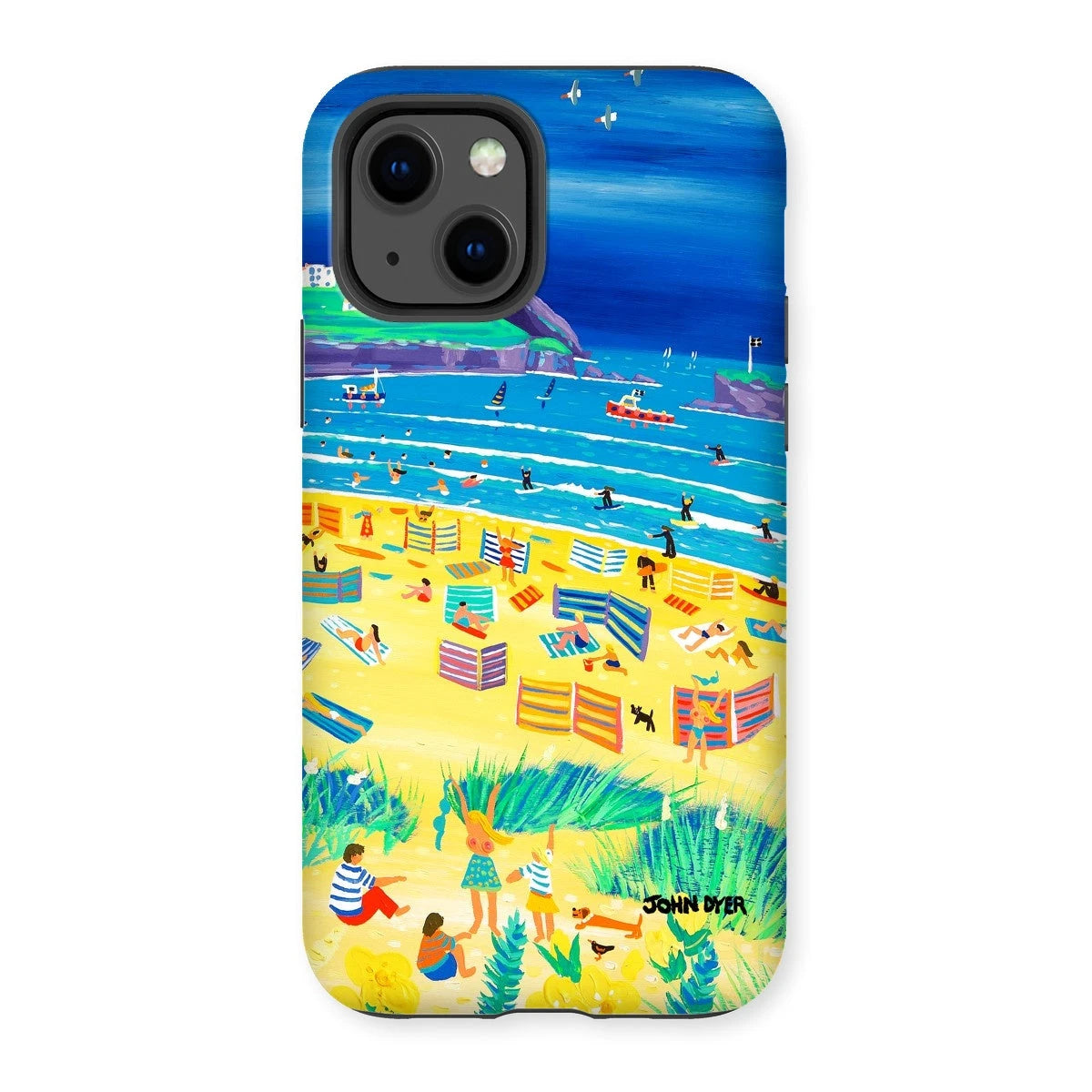 Tough Art Phone Case. Perranporth Beach. Artist John Dyer. Cornwall Art Gallery John Dyer